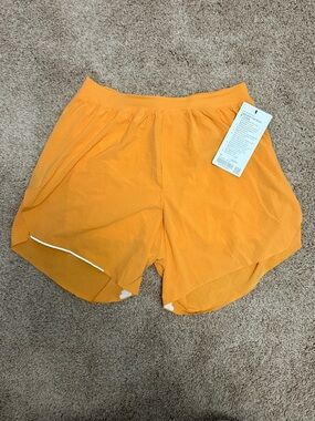 Lululemon Orange Fast and Free 6” Lined Shorts